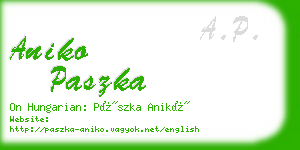 aniko paszka business card